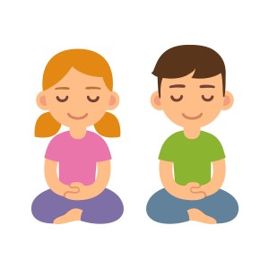 2 élèves faisant la méditation