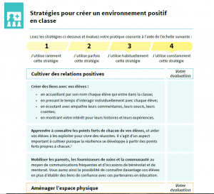 Aperçu du document Stratégies pour créer un environnement positif en classe